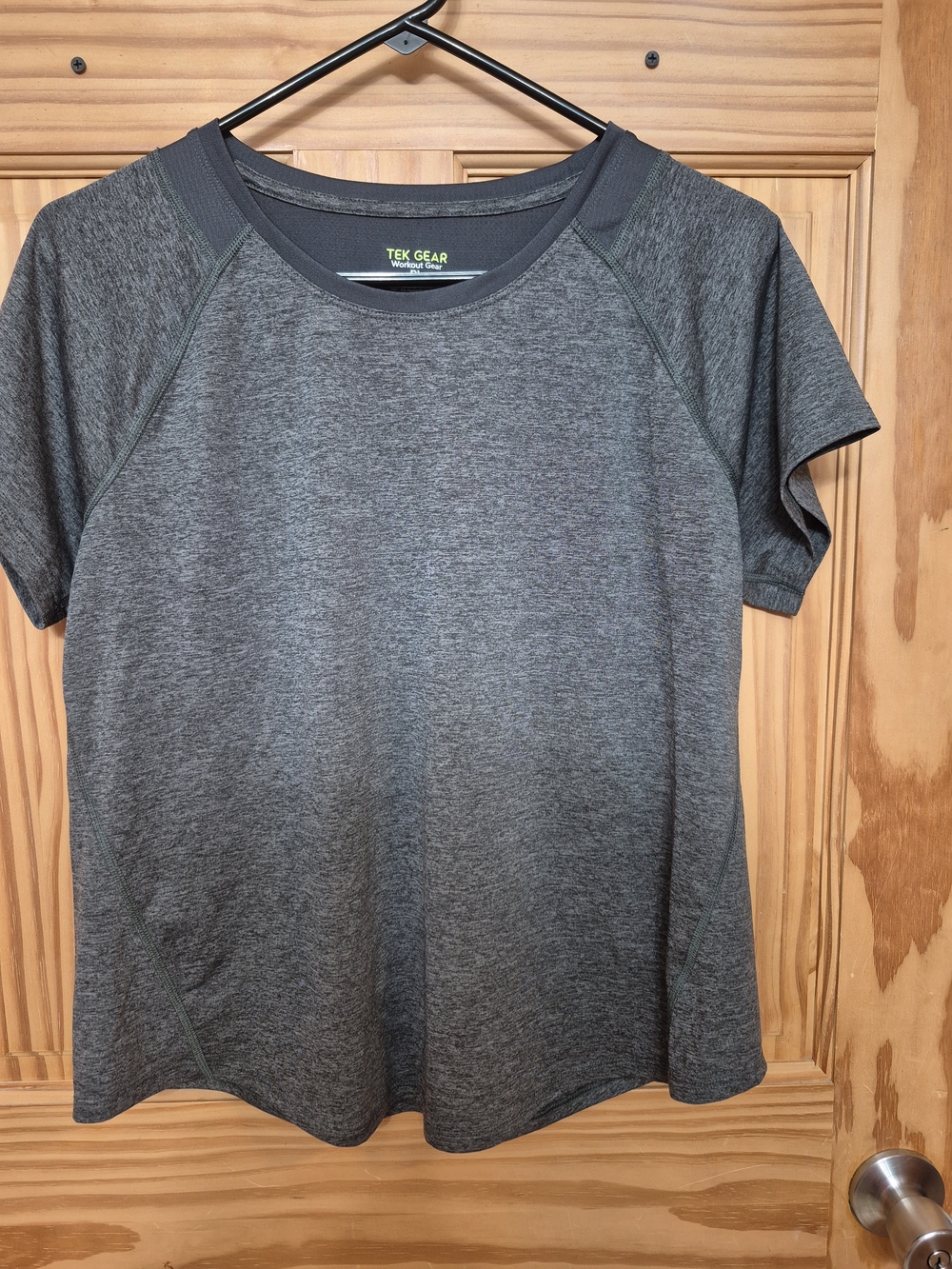 tek gear Black Workout Tee with Neon Green Logo